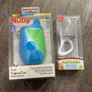NWT Baby Nuby feeding bundle cup